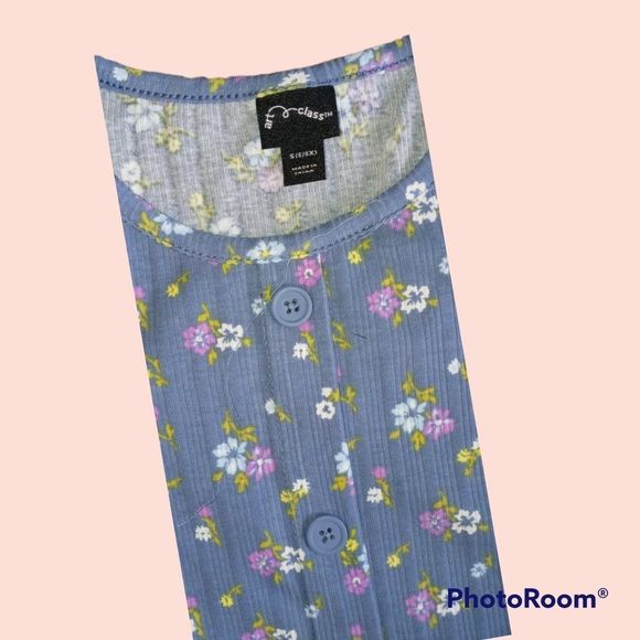 Art Class Blue Floral Pullover Knit Kids Dress - Picture 4 of 4